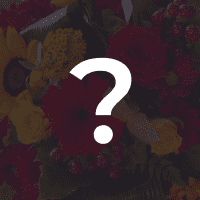 Dark floral background with a large white question mark in the center, featuring red and yellow flowers and festive holiday elements.